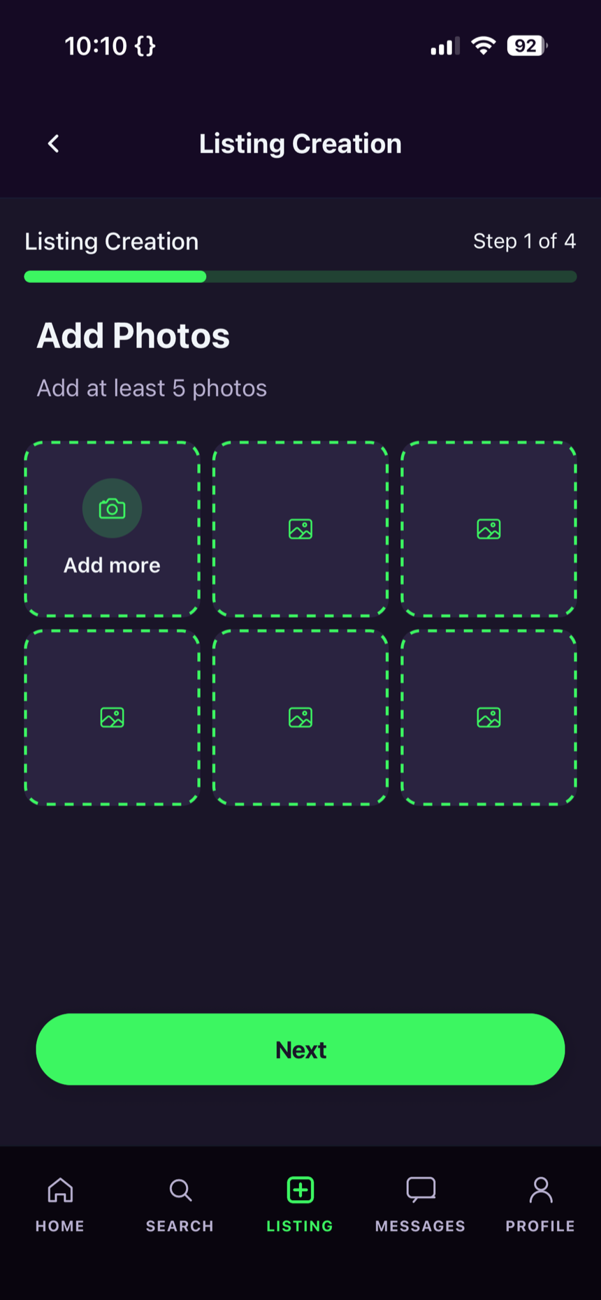 Fizzbo app — guided listing creation