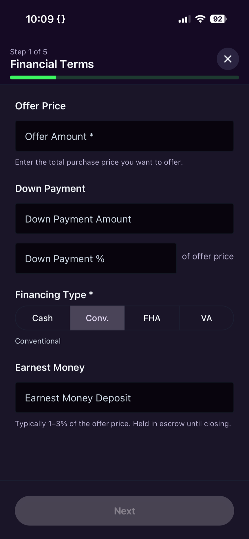 Fizzbo app — make an offer